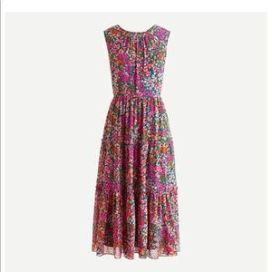J.Crew TIERED MIDI DRESS IN MICRO MEADOW PRINT